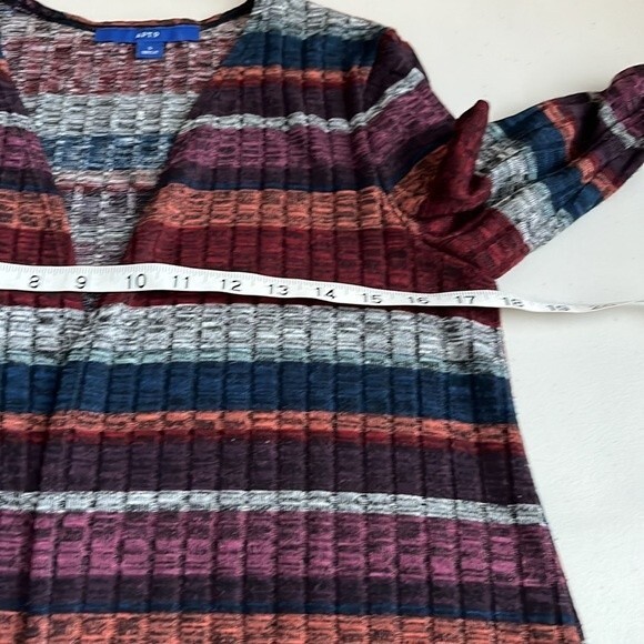 Apt. 9 Striped Open Front Multi Colored Cardigan Pink Burgundy Size Small - Picture 8 of 10